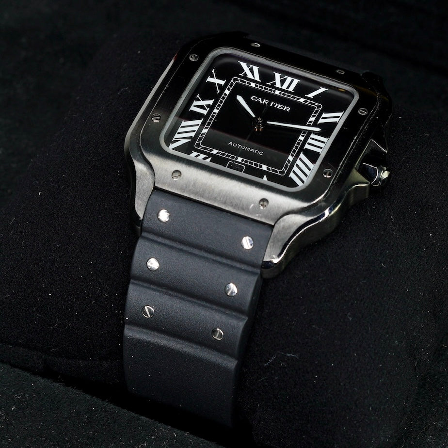 Cartier Santos De Cartier 4072/WSSA0039 Black Dial DLC