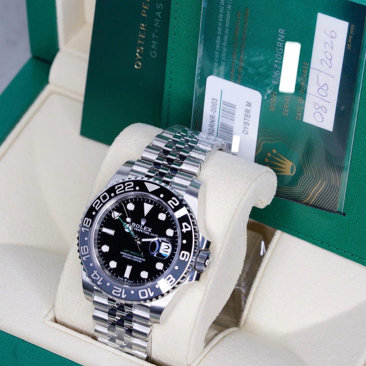 Rolex NEW 2026 GMT-Master II 126710GRNR “BRUCE WAYNE” Black Dial Black & Grey Bezel Stainless Steel Jubilee 40mm