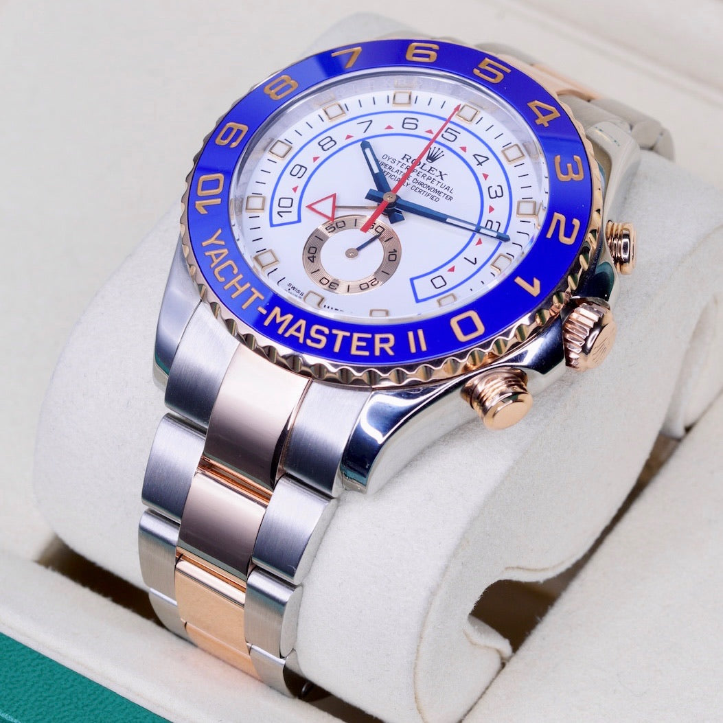 Rolex Yacht-Master II 116681 White Dial Two Tone Rose Gold & Steel 44mm