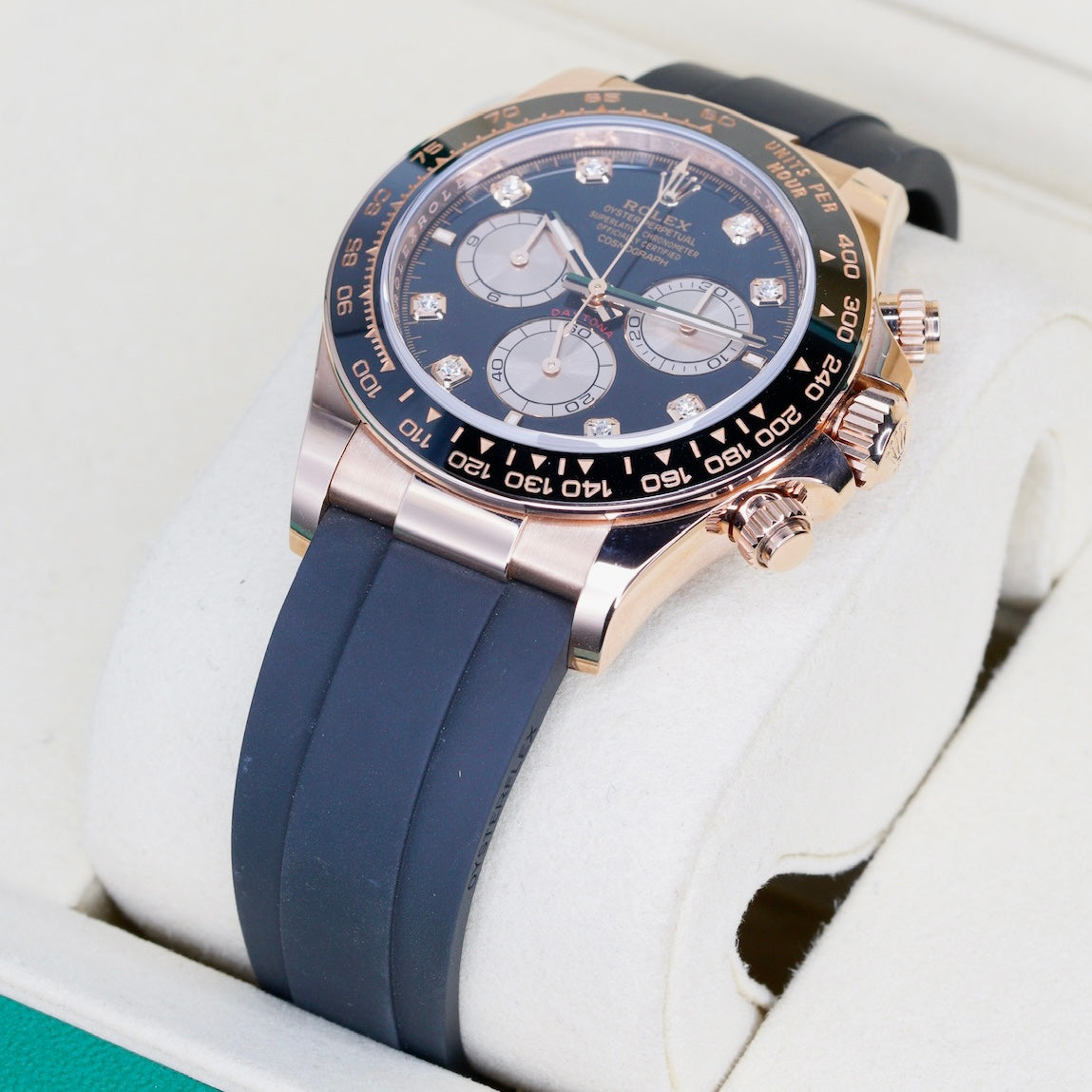 Rolex Daytona 126515LN Black Diamond Dial Rose Gold Oysterflex Cosmograph 40mm 2025