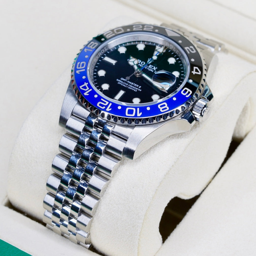 Rolex GMT-Master II 126710BLNR "BATGRIL" Black Dial Black & Blue Bezel Stainless Steel Jubilee 40mm 2020