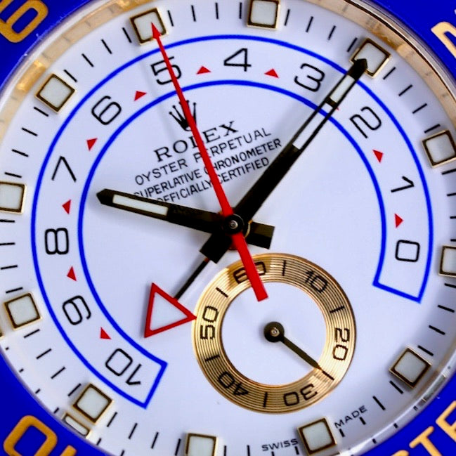 Rolex Yacht-Master II 116688 White Dial Blue Bezel Yellow Gold 44mm CPO 2025