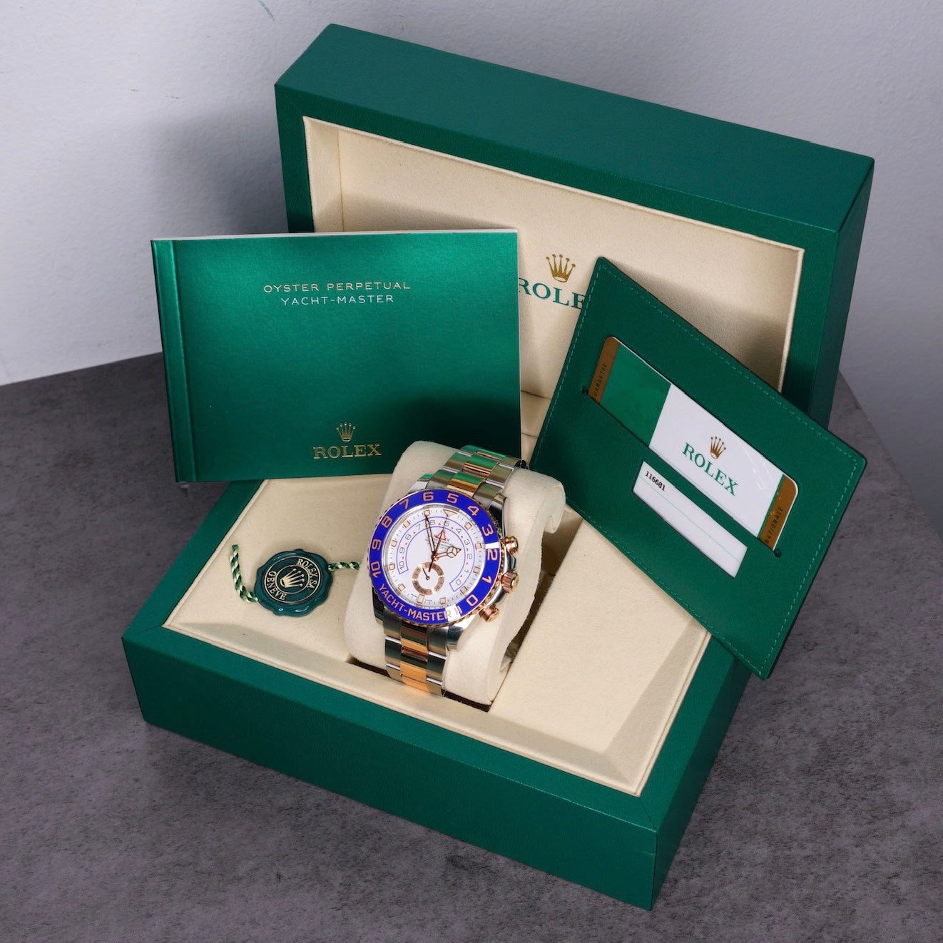 Rolex Yacht-Master II 116681 “MERCEDES HANDS” White Dial Mercedes Hands Two-Tone Rose Gold & Steel 44mm 2019