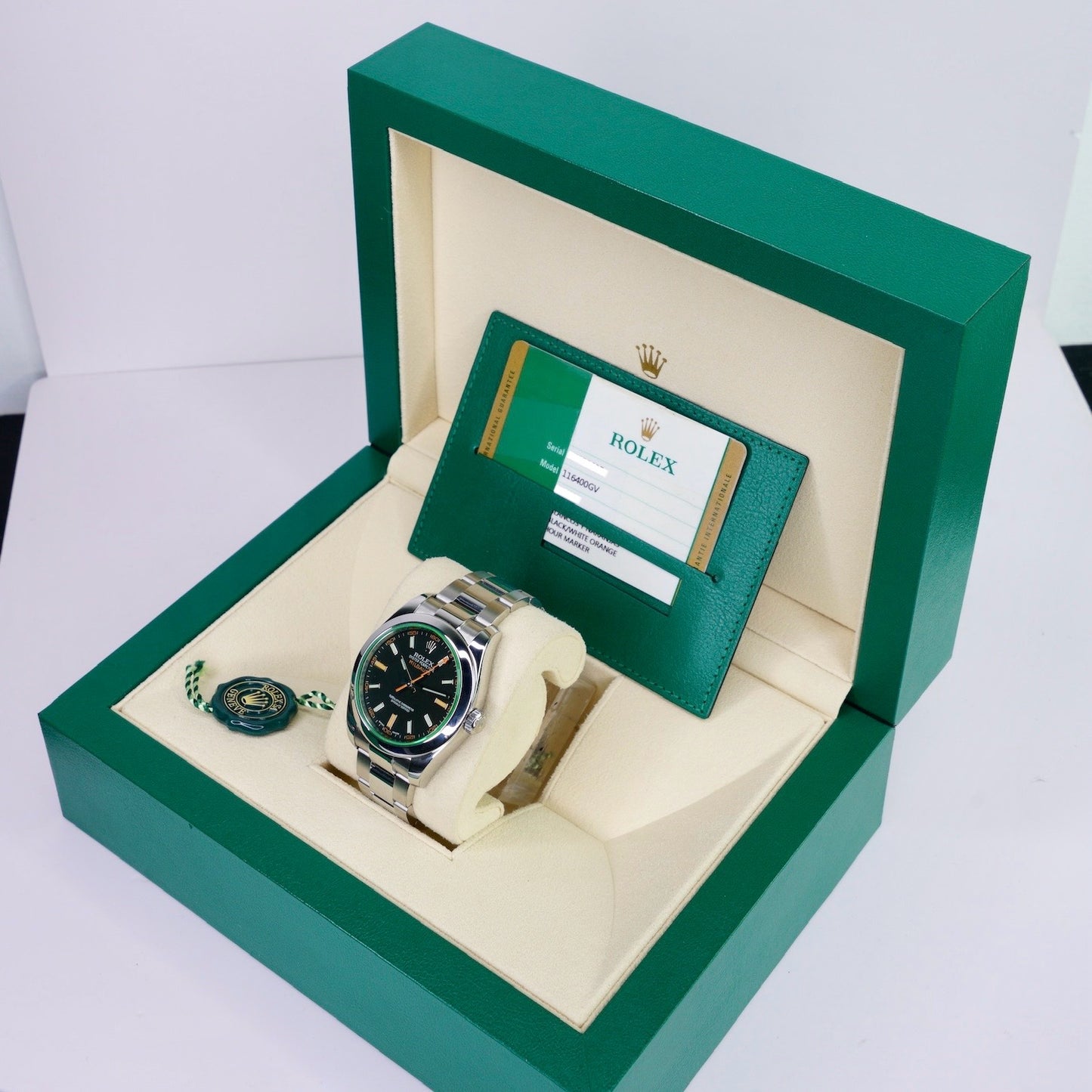 Rolex Milgauss 116400GV Black Dial Green Crystal Stainless Steel Oyster 40mm 2015