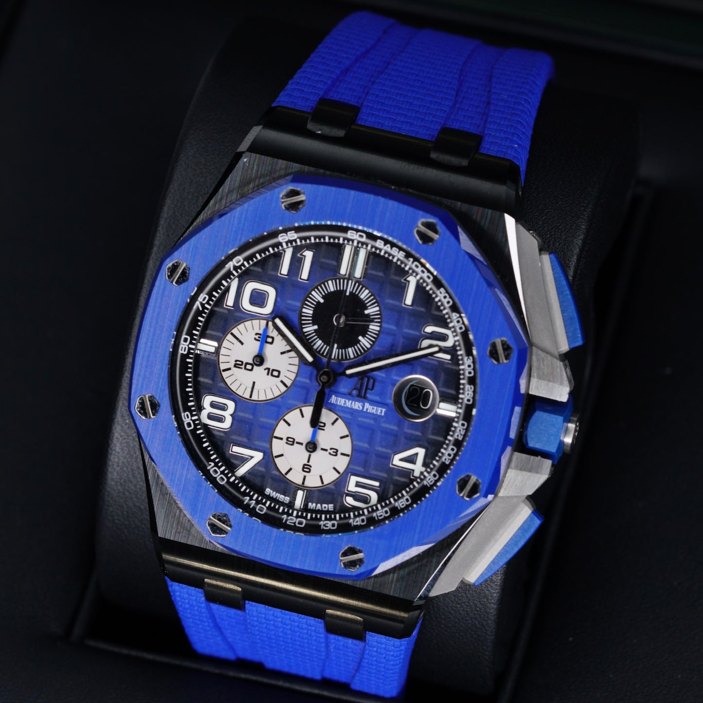 Audemars Piguet Royal Oak Offshore 26405CE.OO.A030CA.01 “TACTICAL BLUE” Blue Smoked Dial Ceramic Chronograph 44mm