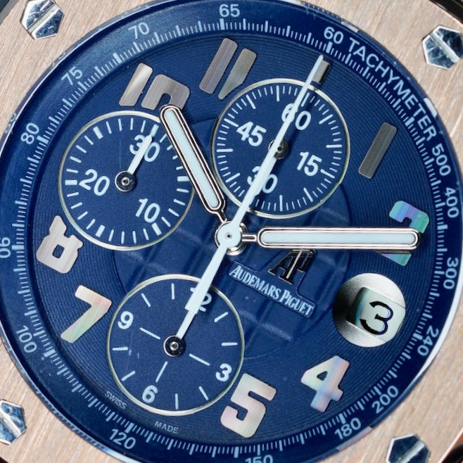 Audemars Piguet Royal Oak Offshore 26365OR.OO.D801CR.01 “PRIDE OF ARGENTINA” Deep Blue Dial Rose Gold Leather Strap 42mm