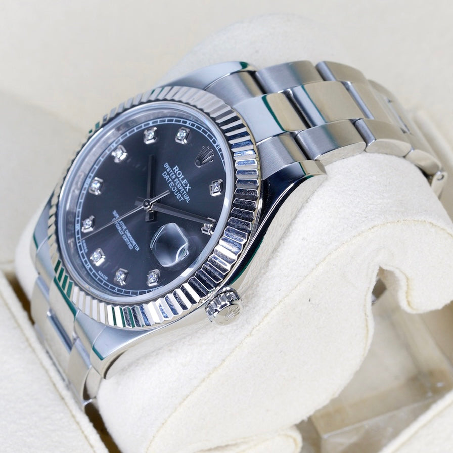 Rolex Datejust II 116334 Rhodium Diamond Dial Stainless Steel 41mm