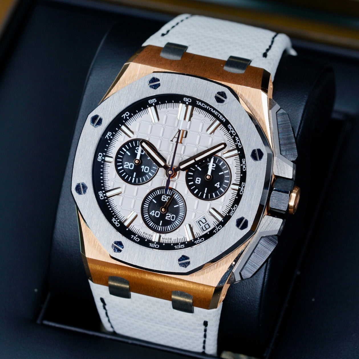 Audemars Piguet Royal Oak Offshore 26420OI.OO.A015VE.01 “BABY LEBRON” Grey Dial Rose Gold Chronograph 43mm
