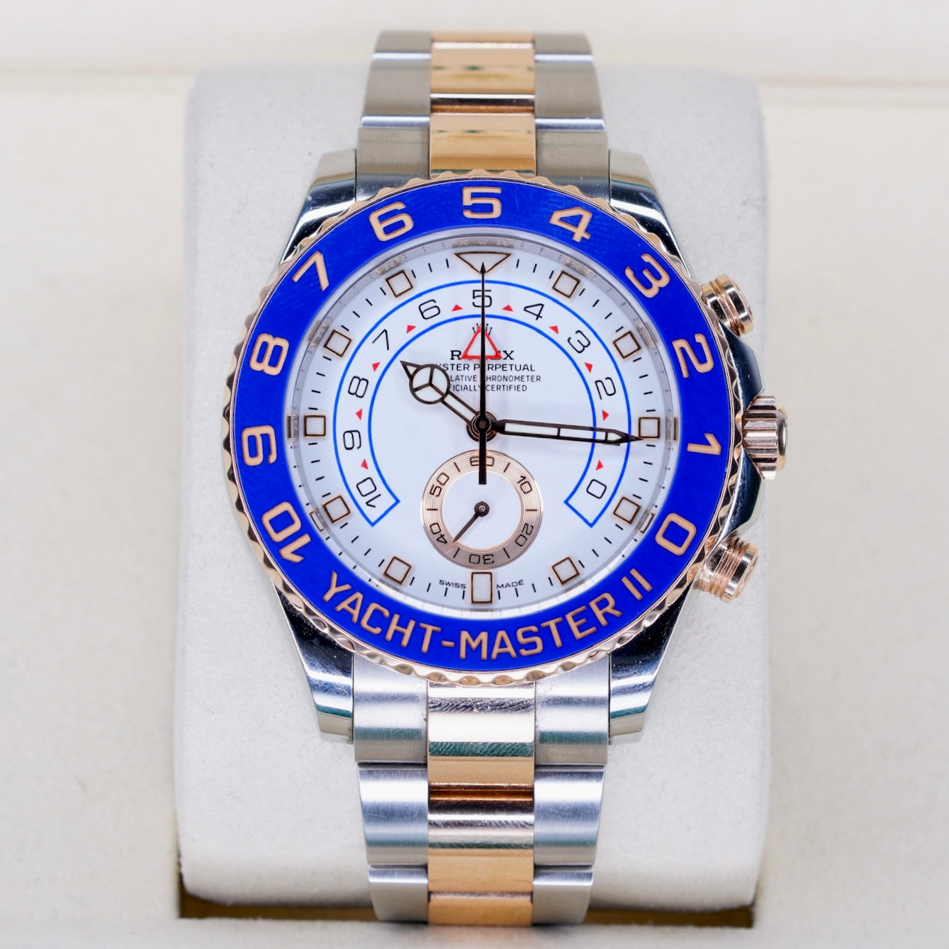 Rolex Yacht-Master II 116681 “MERCEDES HANDS” White Dial Mercedes Hands Two-Tone Rose Gold & Steel 44mm 2019
