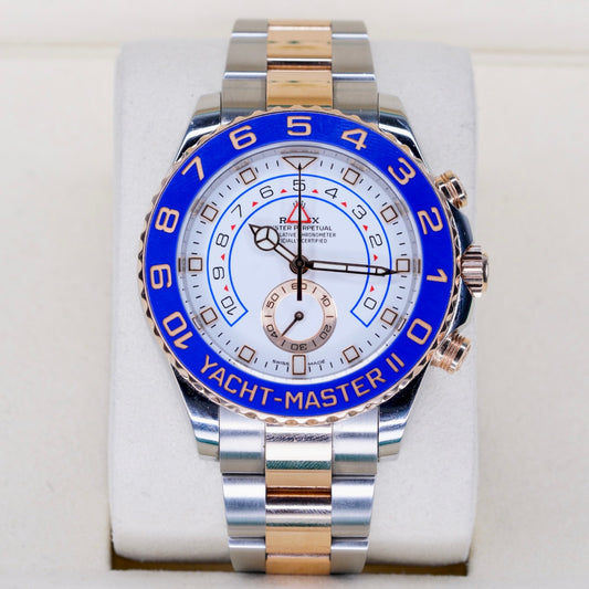 Rolex Yacht-Master II 116681 “MERCEDES HANDS” White Dial Mercedes Hands Two-Tone Rose Gold & Steel 44mm 2019