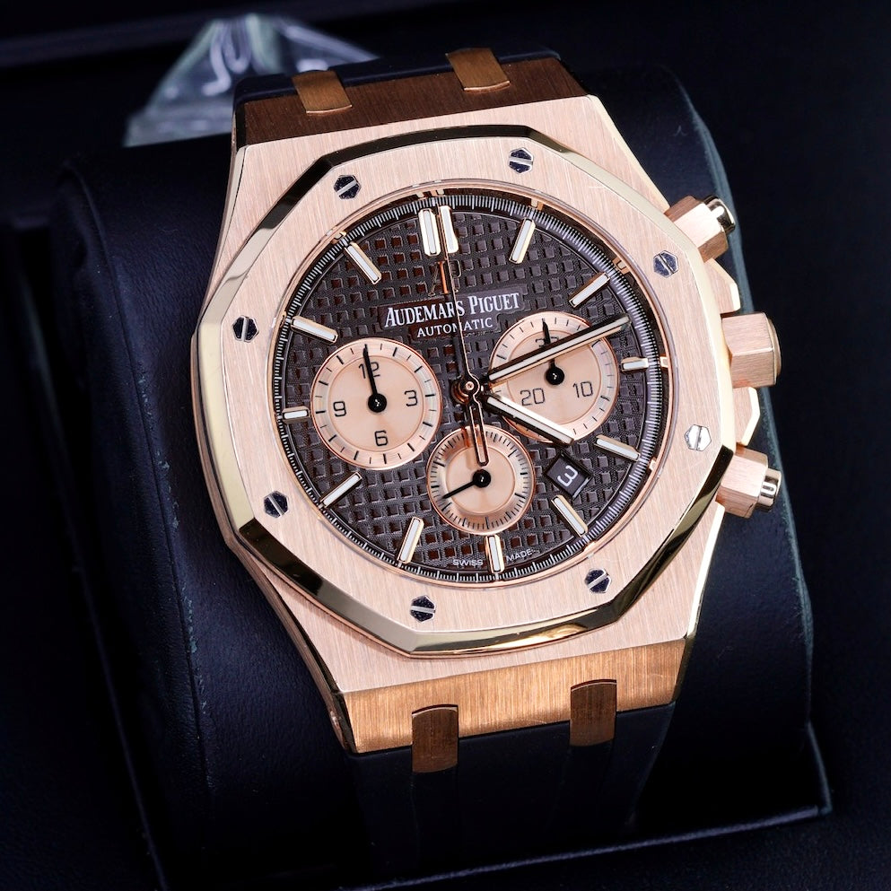 Audemars Piguet Royal Oak 26331OR.OO.D821CR.01 “CHOCOLATE” Brown Dial Rose Gold Chronograph 41mm