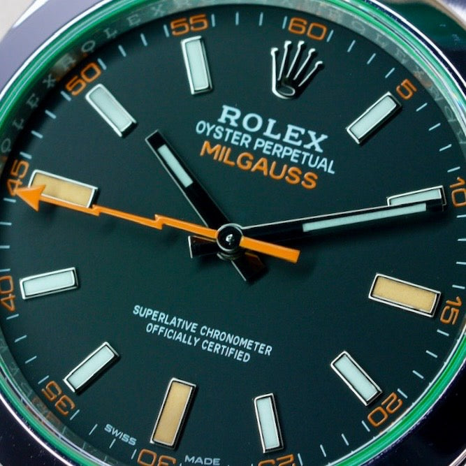 Rolex Milgauss 116400GV “GREEN CRYSTAL” Black Dial Green Crystal Stainless Steel 40mm 2021