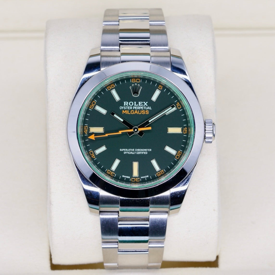 Rolex Milgauss 116400GV “GREEN CRYSTAL” Black Dial Green Crystal Stainless Steel 40mm 2021