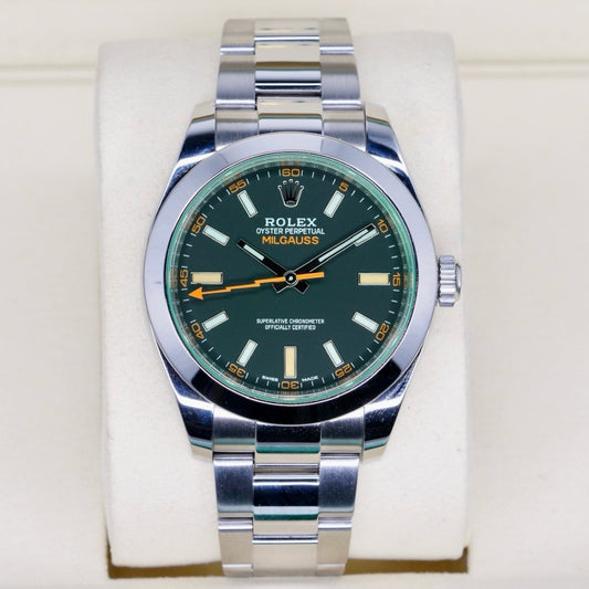 Rolex Milgauss 116400GV “GREEN CRYSTAL” Black Dial Green Crystal Stainless Steel 40mm 2021