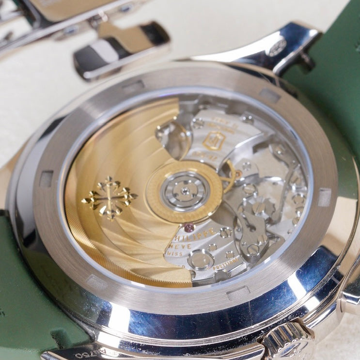 Patek Philippe Aquanaut 5968G-010 “GREEN TRAVEL AQUA” Green Kaki Dial White Gold Tropical Strap 42.2mm 2021