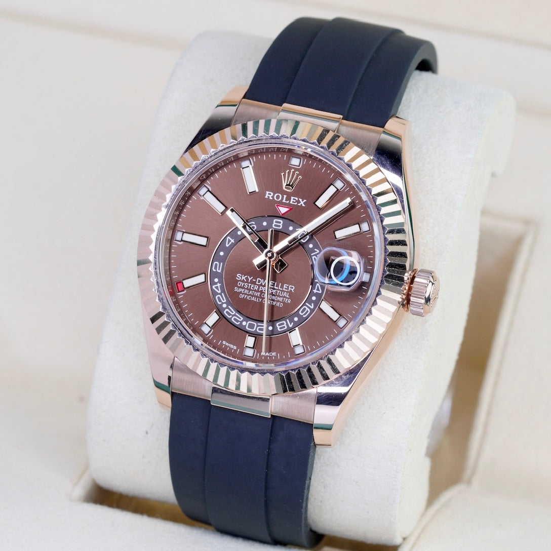 Rolex Sky-Dweller 326235 “CHOCOLATE” Brown Dial Rose Gold Oysterflex 42mm