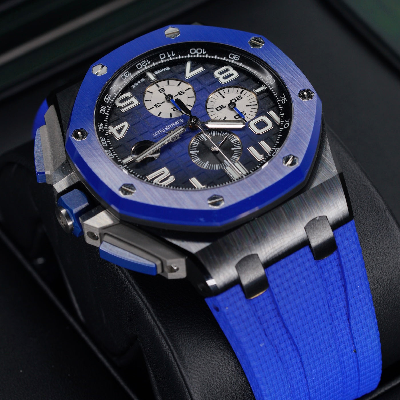 Audemars Piguet Royal Oak Offshore 26405CE.OO.A030CA.01 “TACTICAL BLUE” Blue Smoked Dial Ceramic Chronograph 44mm
