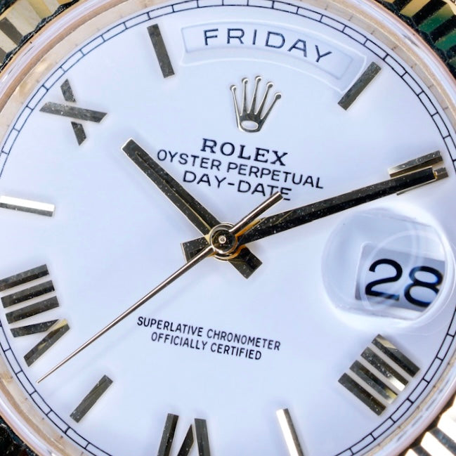 Rolex NEW OLD STOCK Day-Date 228238 White Roman Dial Yellow Gold President 40mm 2018