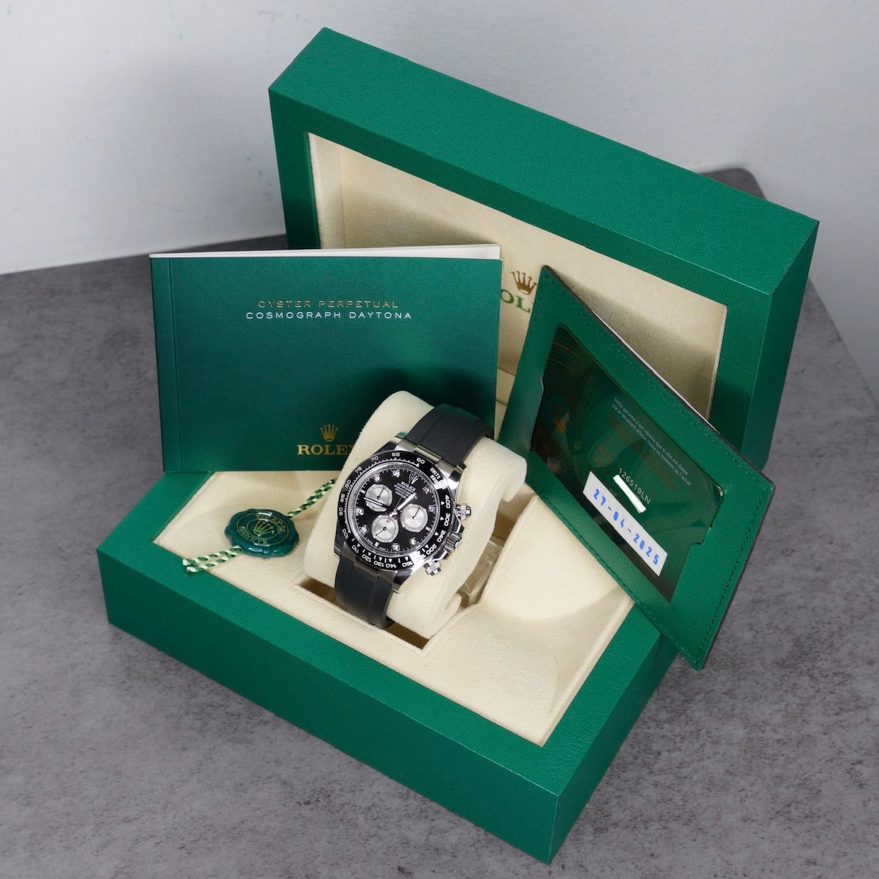 Rolex Daytona 126519 “BLACK DIAMOND” Black Diamond Dial White Gold Oysterflex 40mm 2025