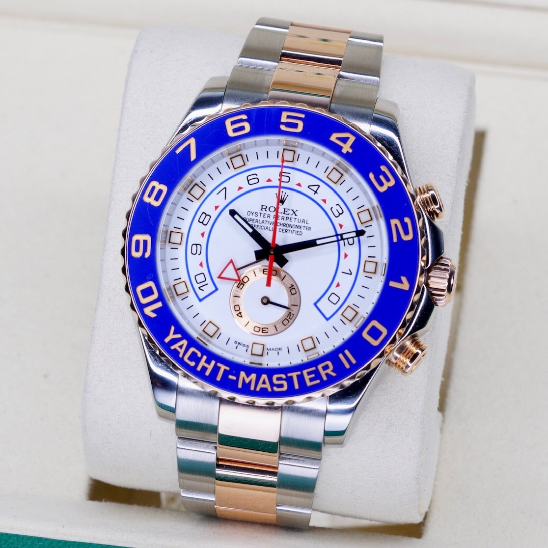 Rolex Yacht-Master II 116681 White Dial Two Tone Rose Gold & Steel 44mm
