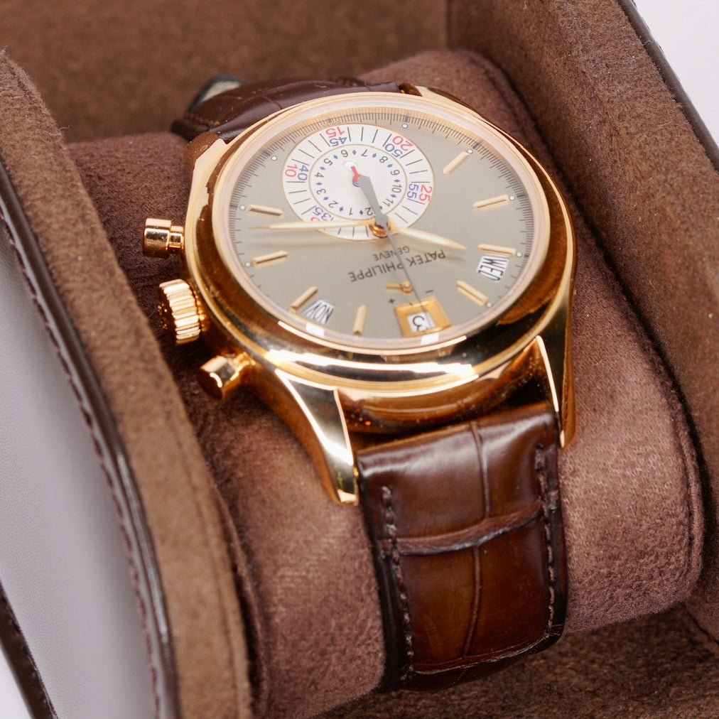 Patek Philippe Annual Calendar 5960R-001 Grey Dial Rose Gold Chronograph Leather Strap 2009
