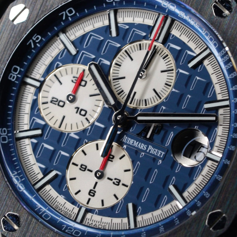 Audemars Piguet Royal Oak Offshore 26401PO.00.A018CR.01 Blue Dial Platinum Chronograph 44mm
