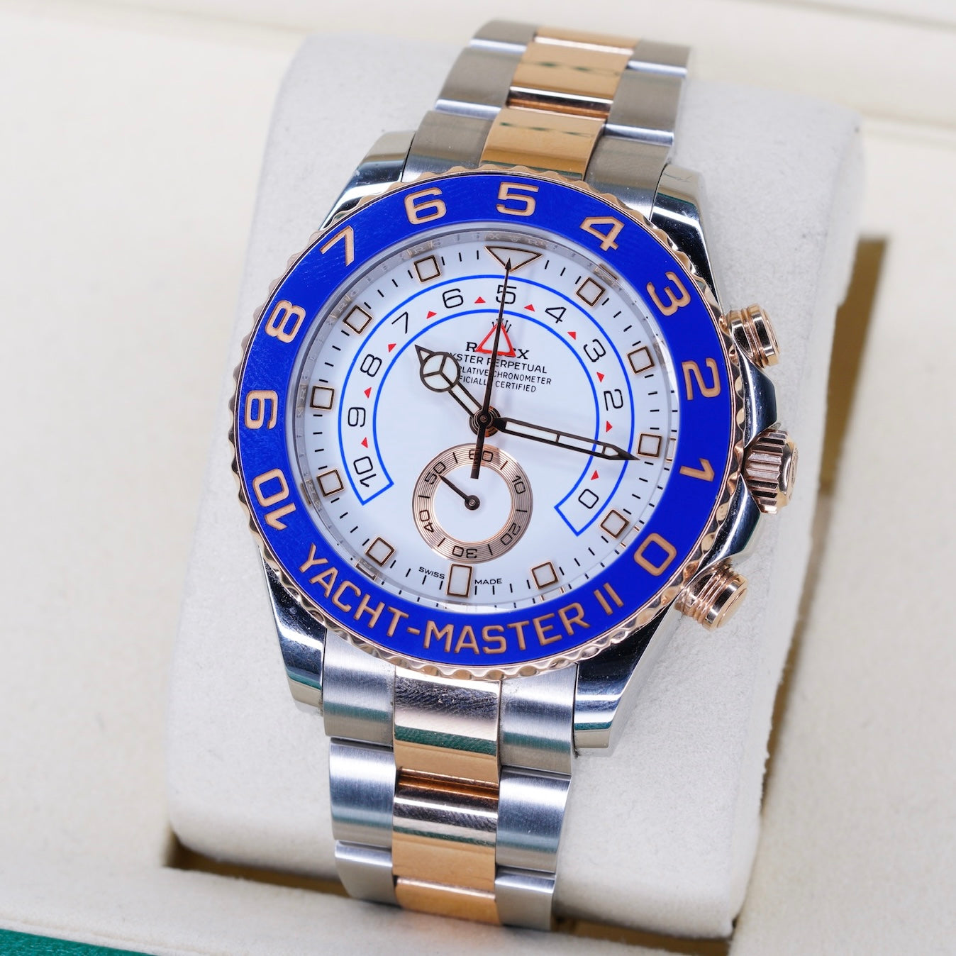 Rolex Yacht-Master II 116681 “MERCEDES HANDS” White Dial Mercedes Hands Two-Tone Rose Gold & Steel 44mm 2019
