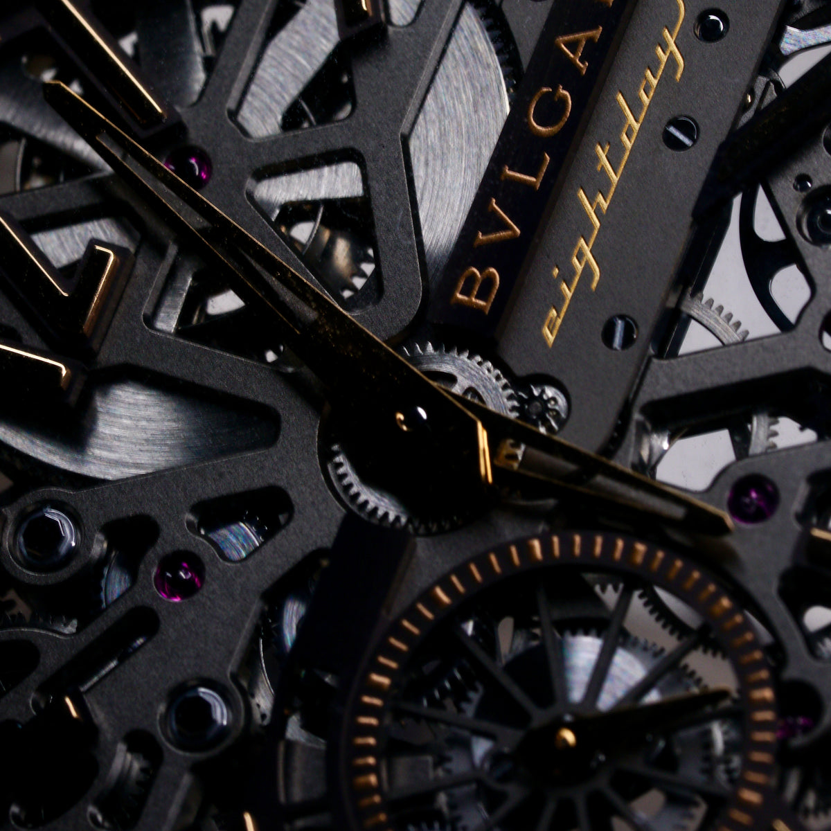 Bulgari Octo Finissimo 103667 Skeleton Dial Rose Gold Leather Strap