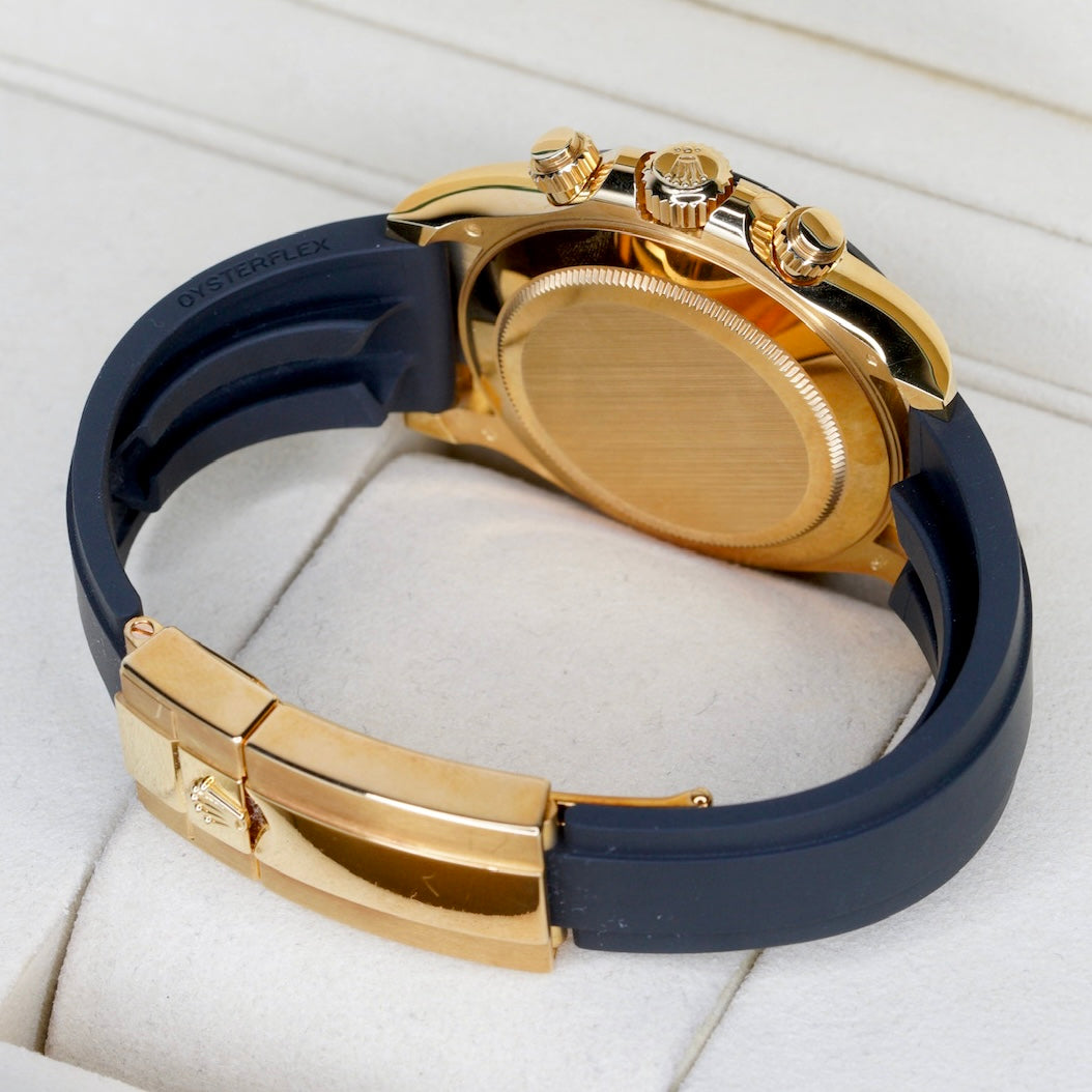 Rolex Daytona 116518LN “PAUL NEWMAN” Black Dial Yellow Sub Dials Yellow Gold Oysterflex 40mm 2018