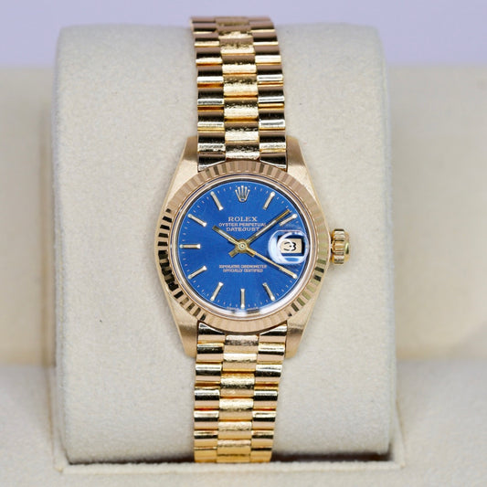 Rolex Lady-Datejust 6917 Blue Dial Yellow Gold 26mm