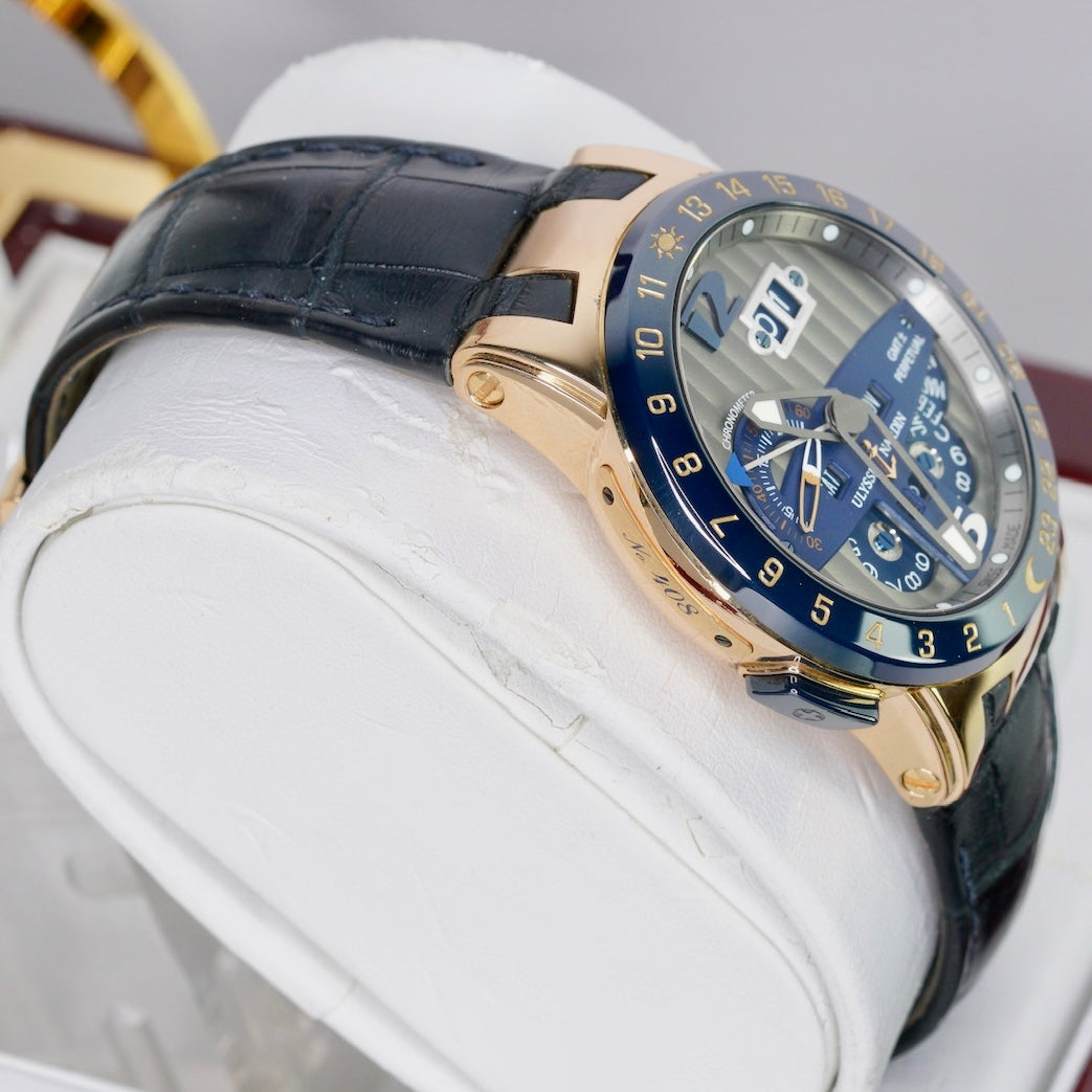 Ulysse Nardin El Toro Perpetual 326-00-3 Grey Dial Rose Gold Blue Accents 43mm