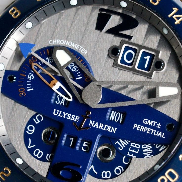 Ulysse Nardin El Toro Perpetual 326-00-3 Grey Dial Rose Gold Blue Accents 43mm