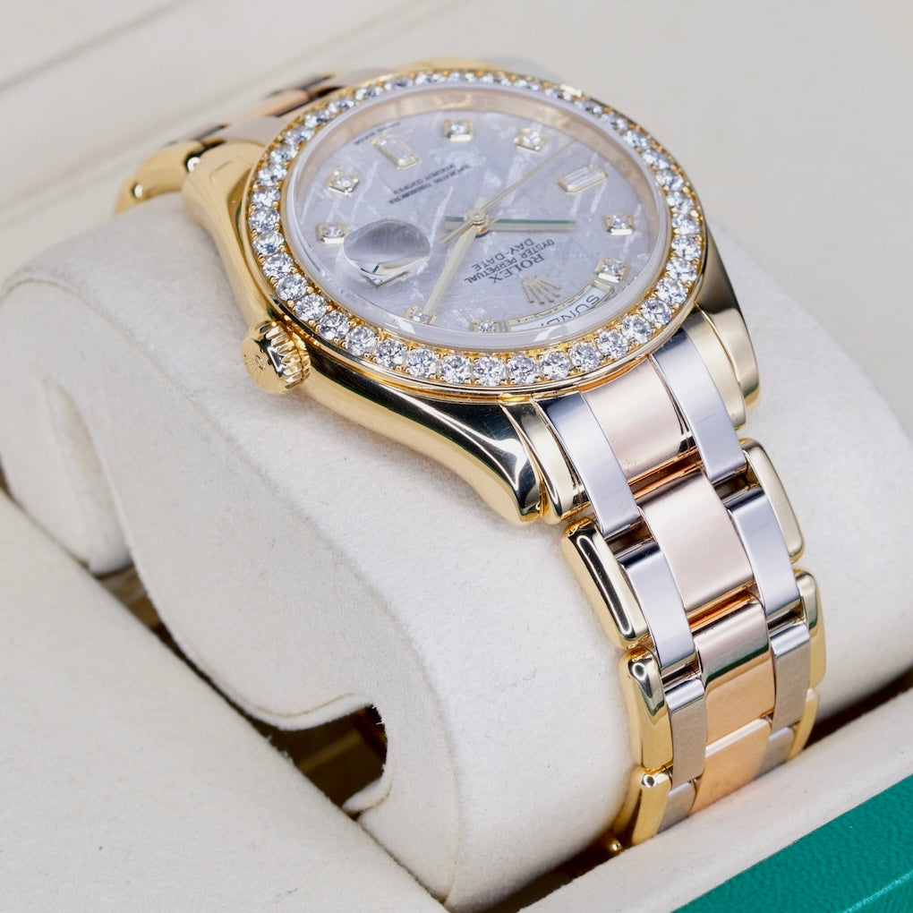 Rolex Day-Date 18948 “MASTERPIECE” Diamond Meteorite Dial Tridor Diamond Bezel