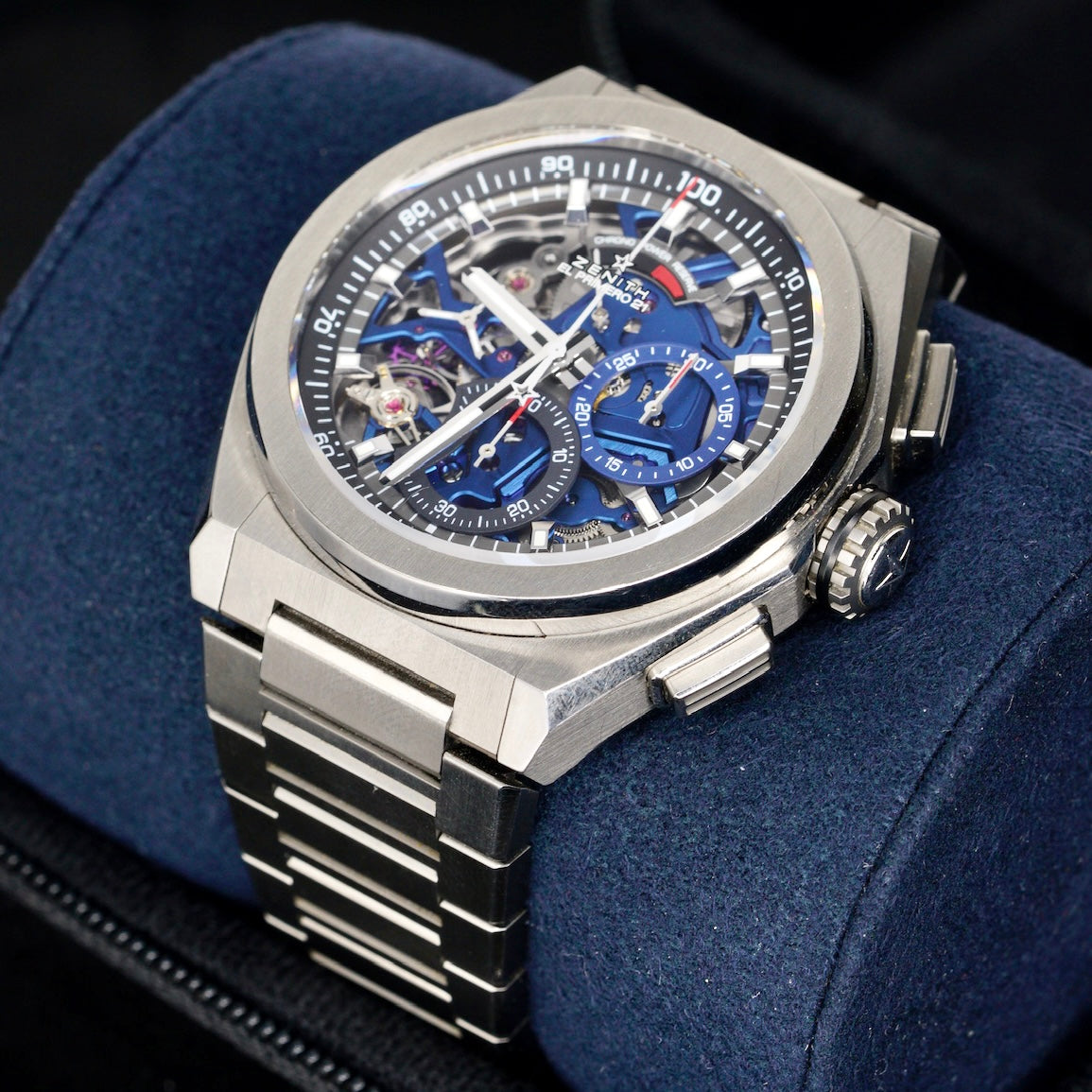 Zenith Defy El Primero 21 95.9002.9004/78.M9000 Skeleton Blue Dial Titanium 44mm 2019