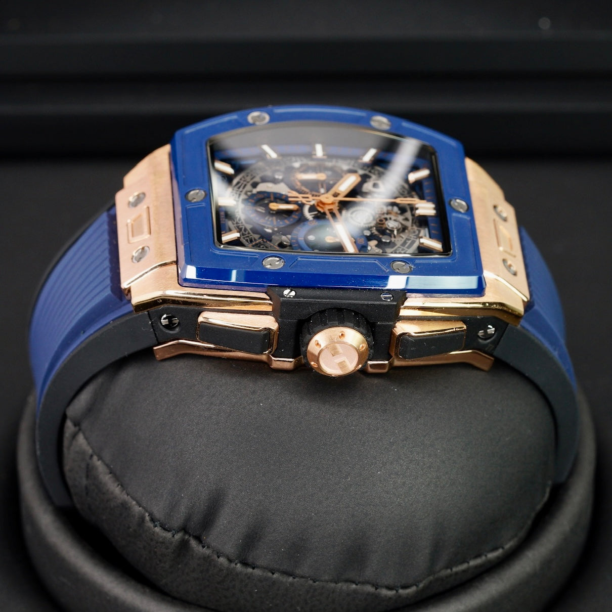 Hublot Spirit Of Big Bang 642.OL.7180.RX Skeleton Dial King Gold Blue Rubber Strap 42mm