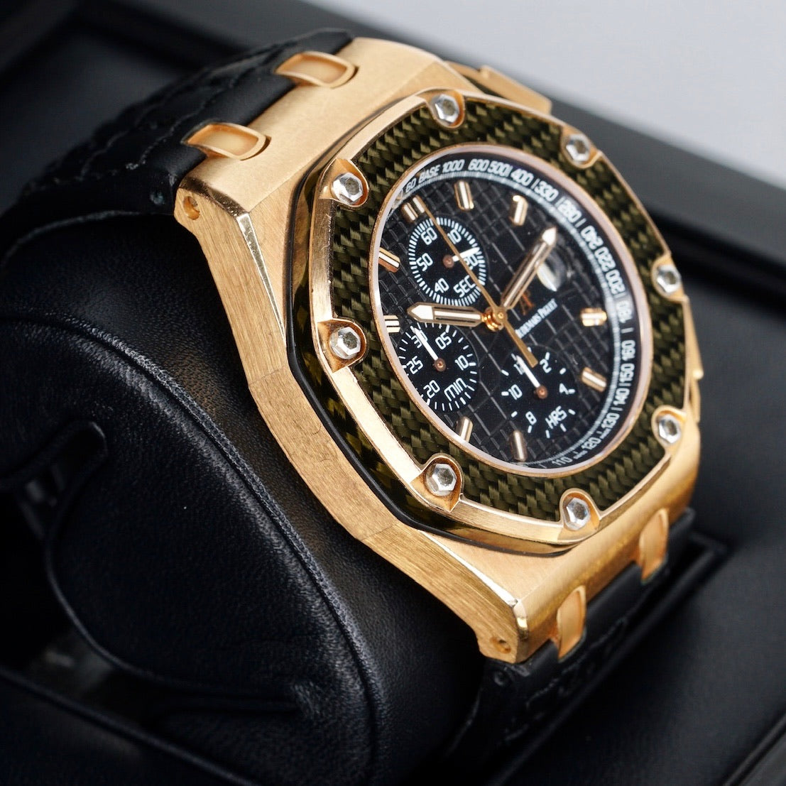 Audemars Piguet Royal Oak Offshore 26030RO.OO.D001IN.01 “MONTOYA” Black Dial Carbon Bezel Rose Gold 45mm