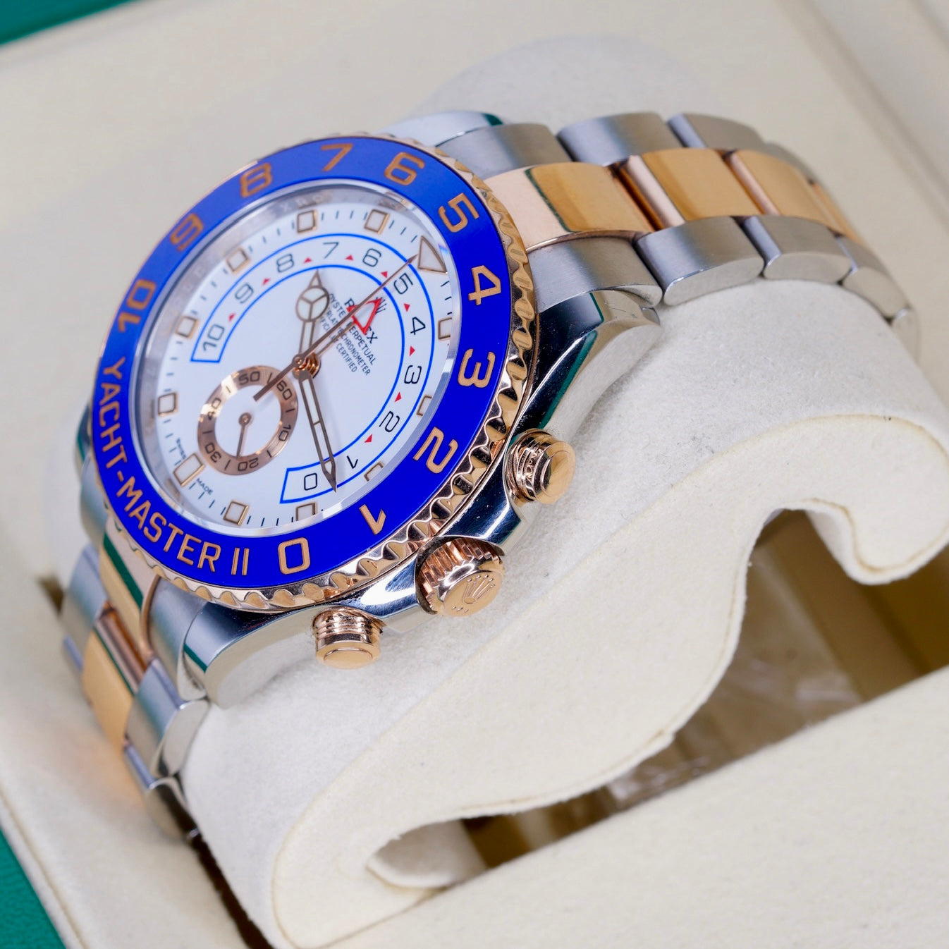Rolex Yacht-Master II 116681 “MERCEDES HANDS” White Dial Mercedes Hands Two-Tone Rose Gold & Steel 44mm 2019