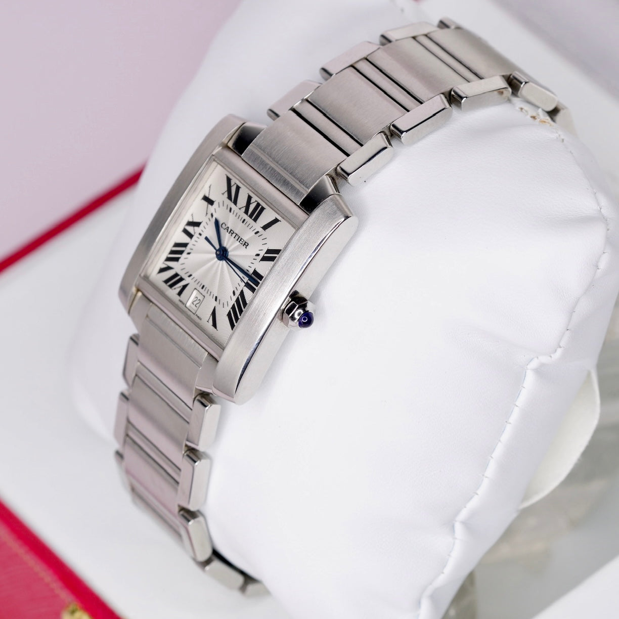 Cartier Tank Francaise W51002Q3 White Dial Stainless Steel 28X32mm