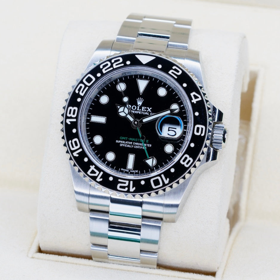 Rolex GMT-Master II 116710LN “GREEN ARROW” Black Dial Green Letters Stainless Steel 40mm 2017