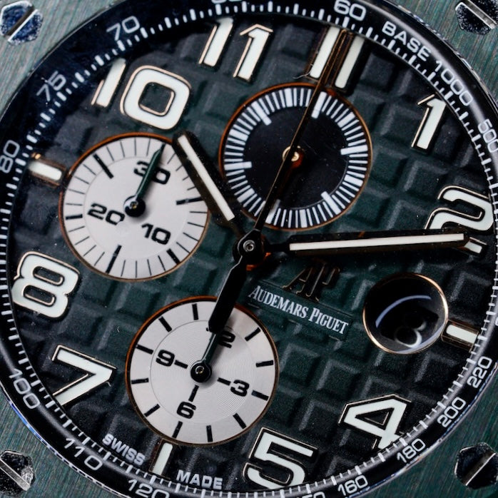 Audemars Piguet Royal Oak Offshore 26405CE.OO.A056CA.01 “TACTICAL GREEN” Smoked Green Dial Ceramic Selfwinding Chronograph 44mm