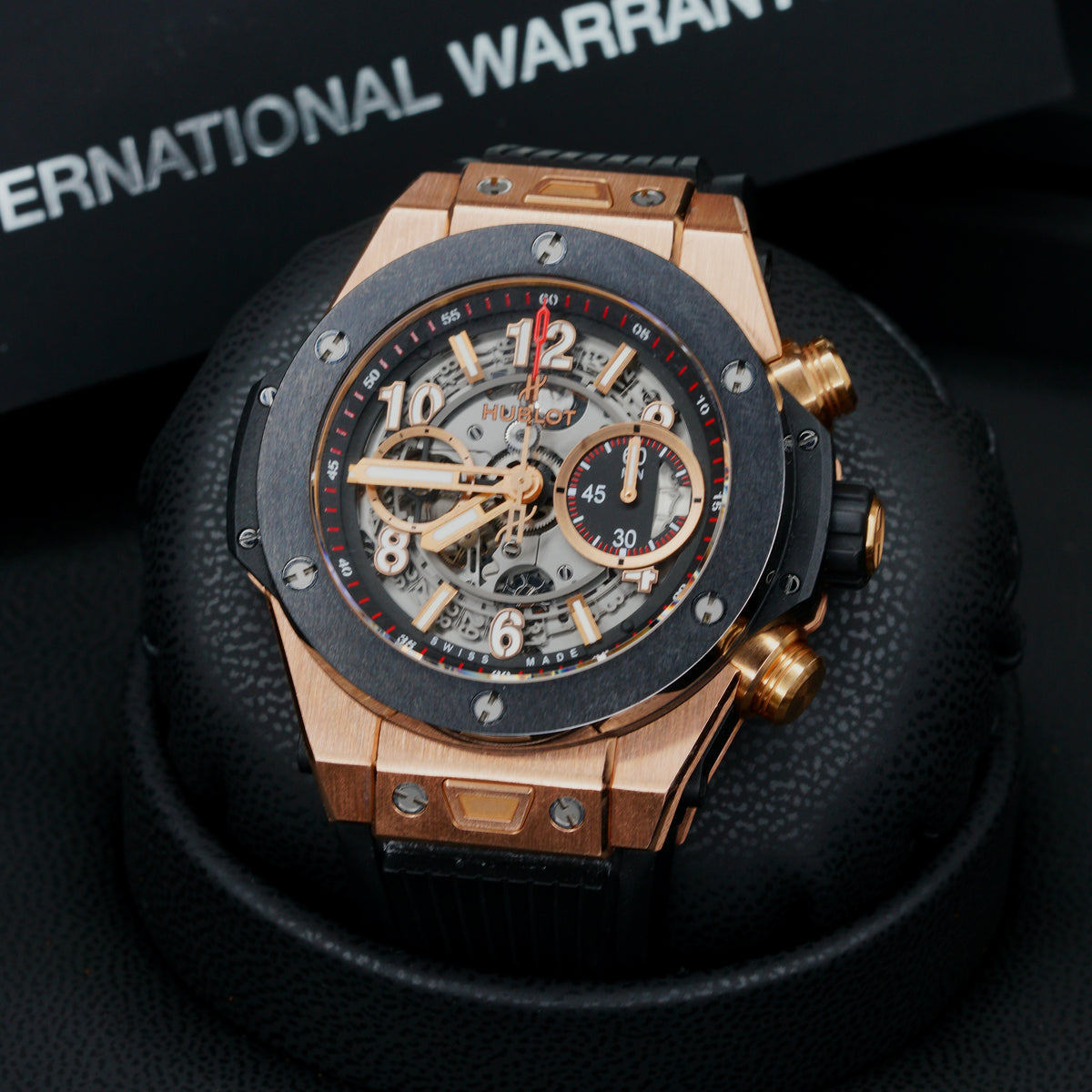 Hublot Big Bang Unico 411.OM.1180.RX “KING GOLD” Skeleton Dial Ceramic Bezel King Gold 45mm