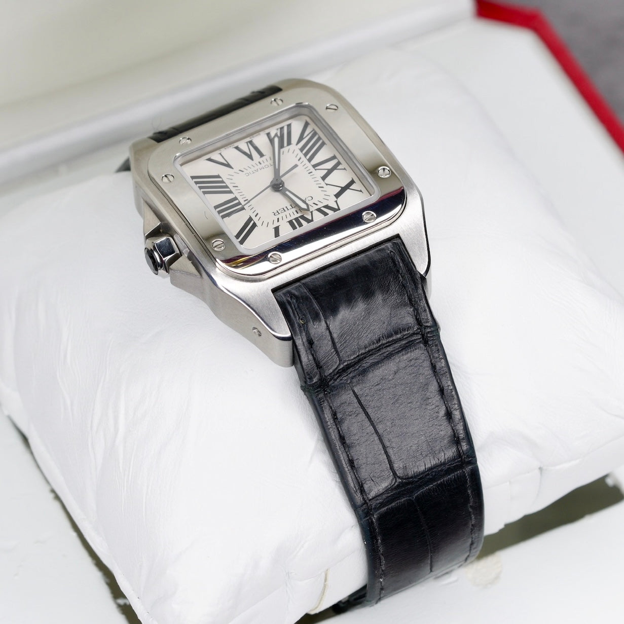 Cartier Santos 100 M W20106X8 White Dial Stainless Steel