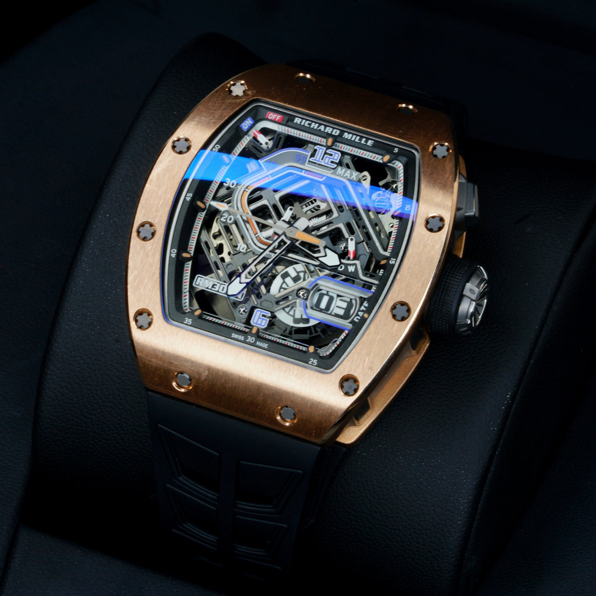 Richard Mille LIKE NEW 2026 RM 30-01 Skeleton Dial Rose Gold Rubber Strap