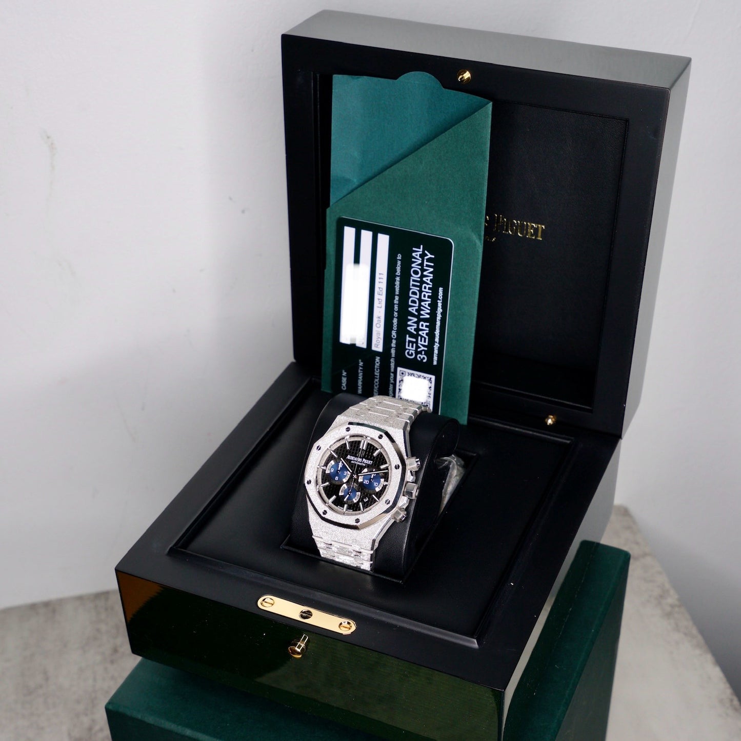 Patek Philippe Royal Oak 26331BC.GG.1224BC.03 “FROSTED 111” Black Dial Blue Sub Dial White Gold Chronograph Limited Edition Of 111 41mm