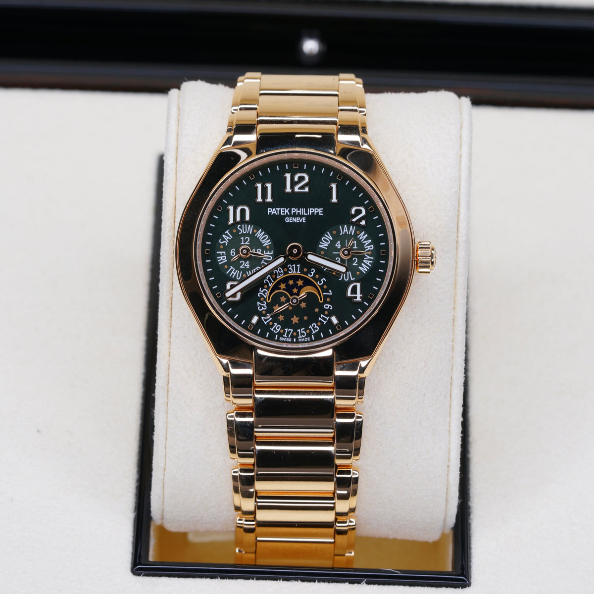 Patek Philippe NEW Twenty~4 7340/1R-010 “OLIVE” Perpetual Calendar Yellow Gold 36mm