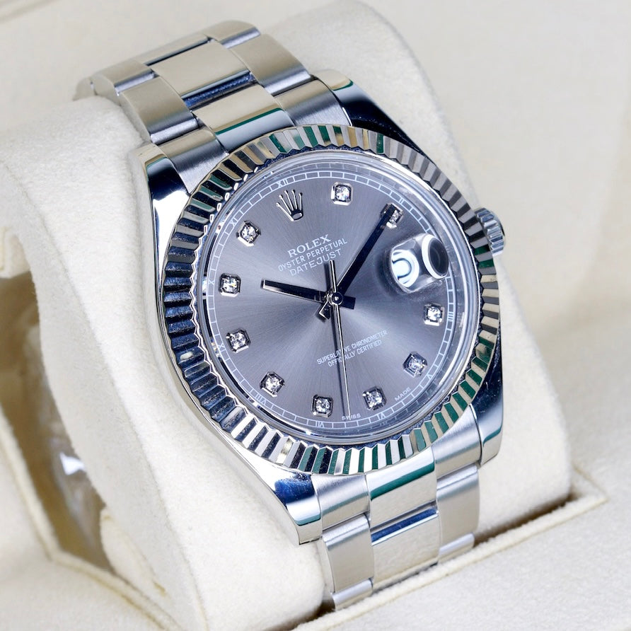 Rolex Datejust II 116334 Rhodium Diamond Dial Stainless Steel 41mm