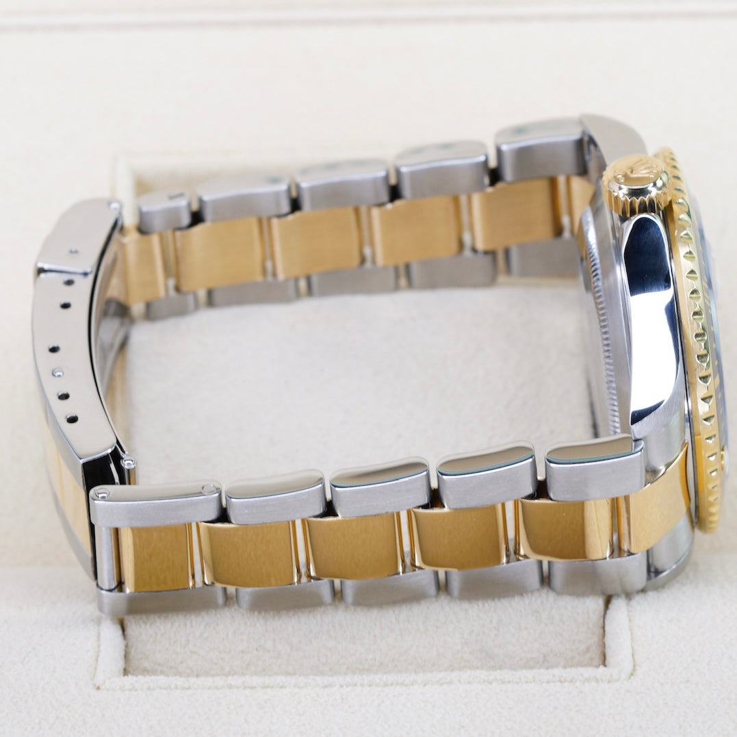 Rolex Submariner Date 16613 Black Dial Two-Tone Yellow Gold & Steel No Holes Gold Thru Buckle 40mm