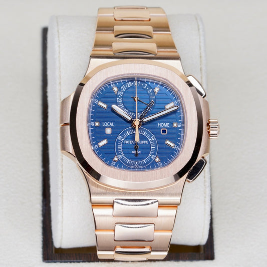 Patek Philippe LIKE NEW Nautilus 5990/1R-001 “TRAVEL TIME” Blue Dial Rose Gold 40.5mm 2025
