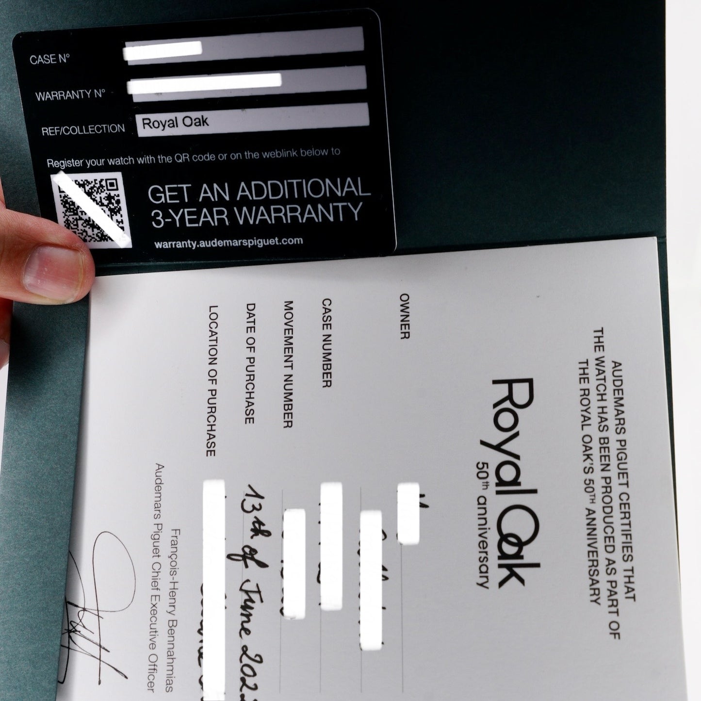 Audemars Piguet Royal Oak 26240OR.OO.D002CR.01 “50th ANNIVERSARY” Black Dial Black Rubber Rose Gold Chronograph Leather Strap 41mm 2022