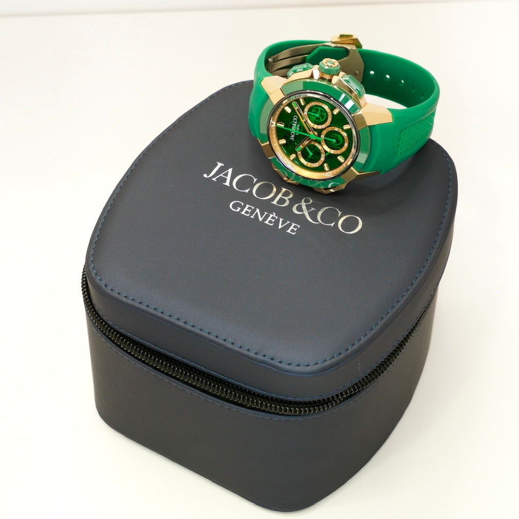 Jacob & Co Epic X Chrono EC440.43.AD.AA.A Rose Gold & Green Ceramic Green Crystal